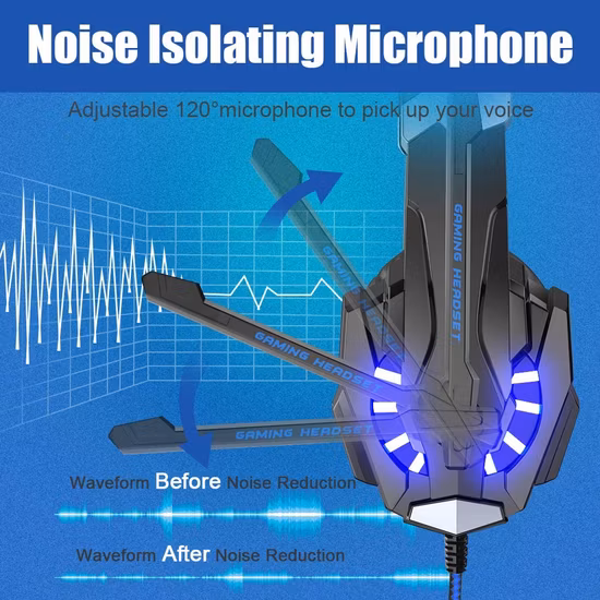 Cuffie da gioco stereo extra bass cablate in fabbrica Cuffie sopra la testa con microfono per bambini
