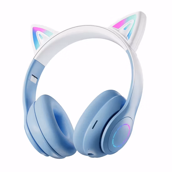 Cuffie cablate da 85 dB Cuffie per bambini senza fili Bluetooth Cuffie stereo con orecchio di gatto Cuffie con fascia per ragazza rosa unicorno